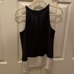 Black and white theory silk top